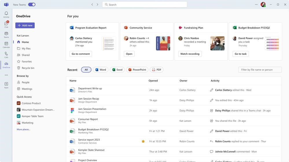 The New OneDrive App in Teams